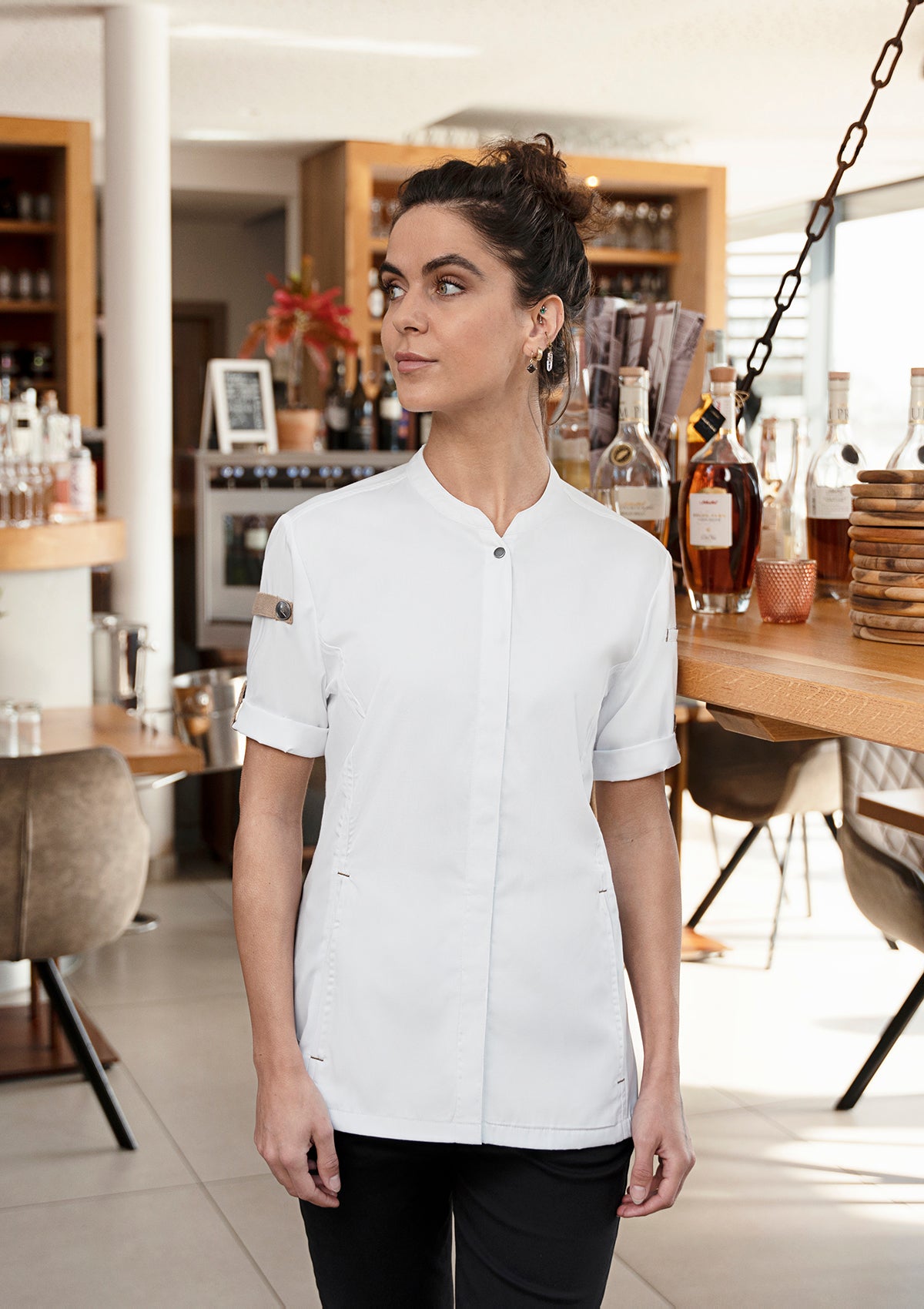 Women's Chef Shirt Short Sleeves Green-Generation