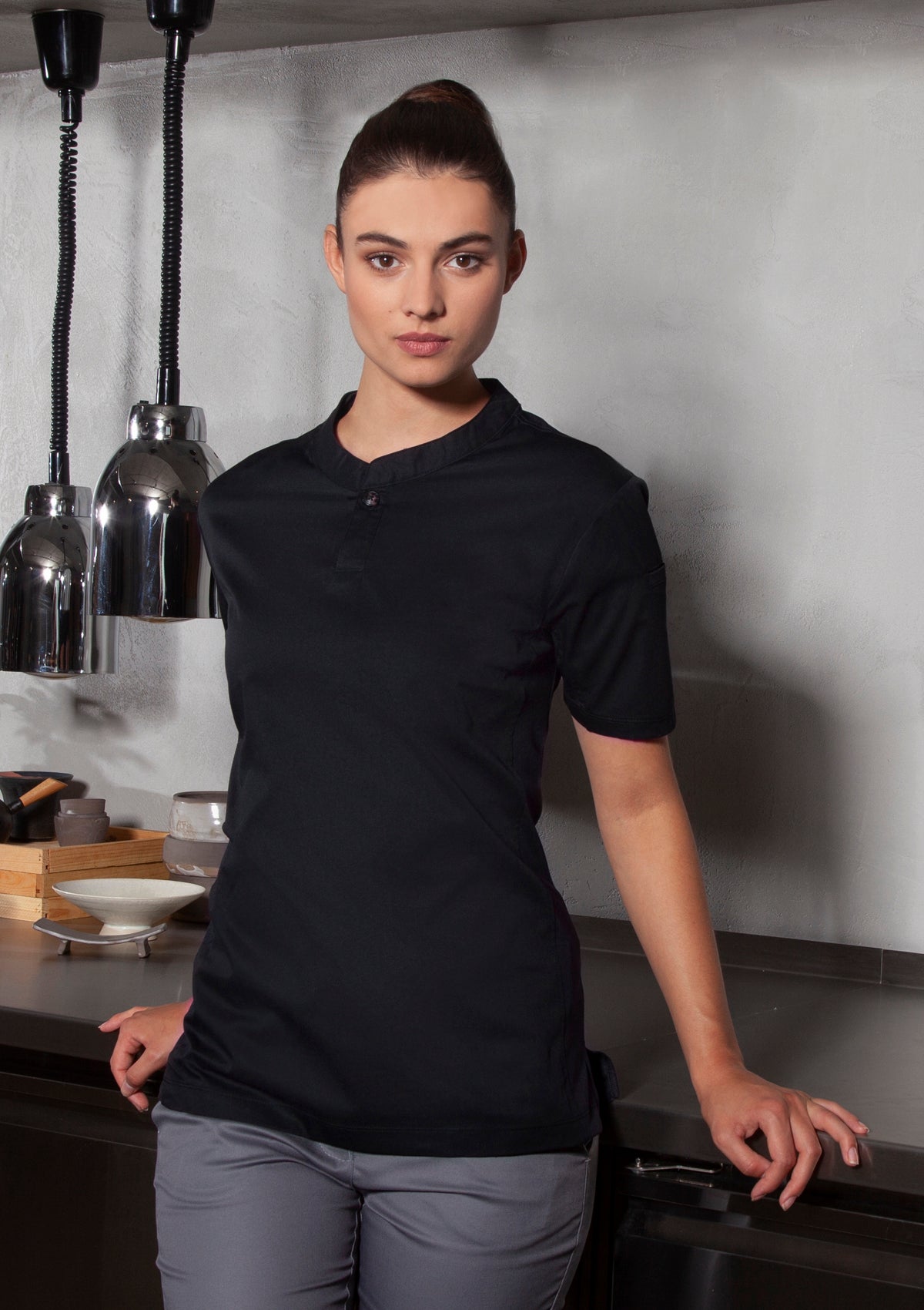 Women's Chef Shirt Performance Slim-Fit Short Sleeves