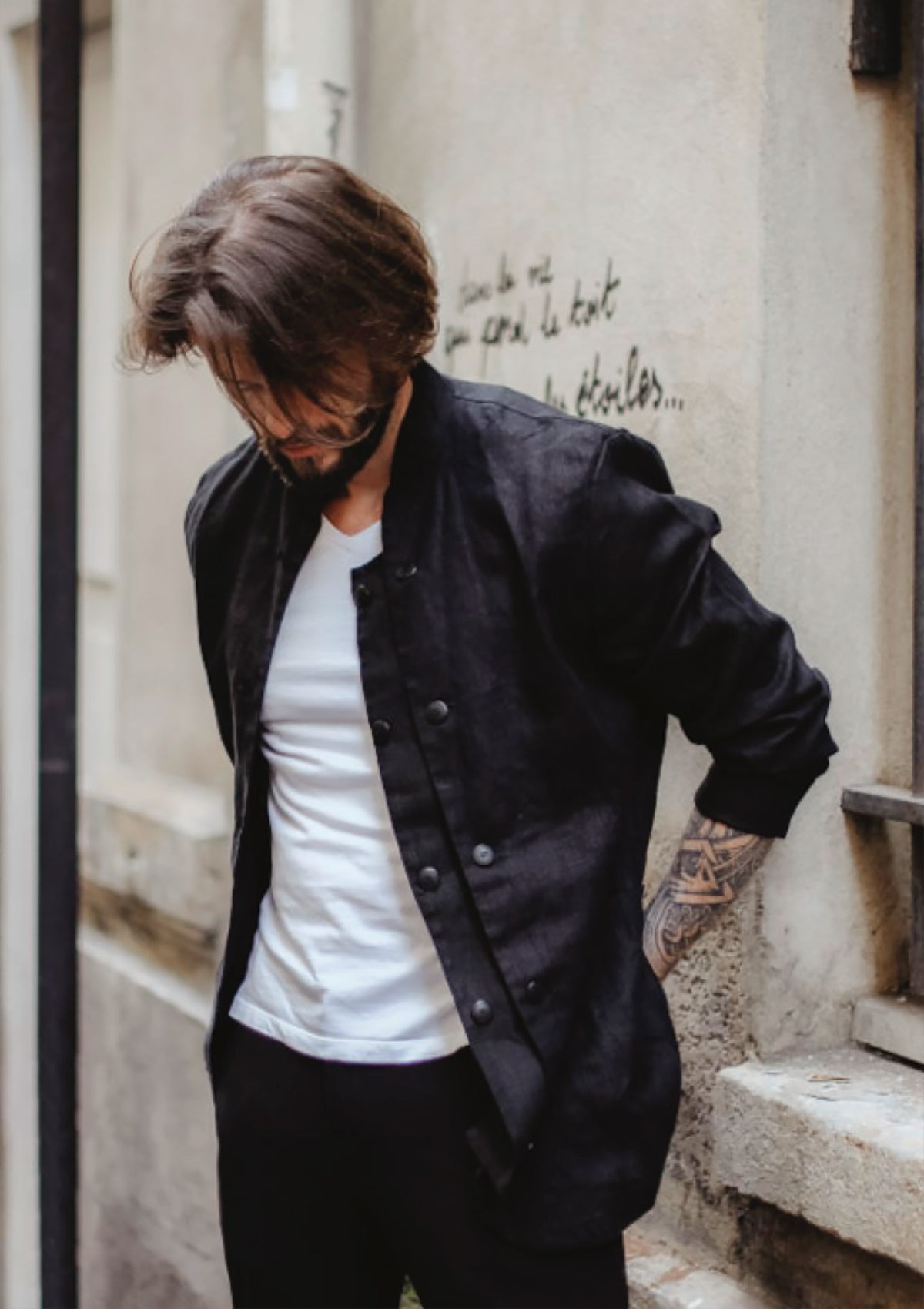Chef Jacket Sydney In Fine Linen Long Sleeves Unisex
