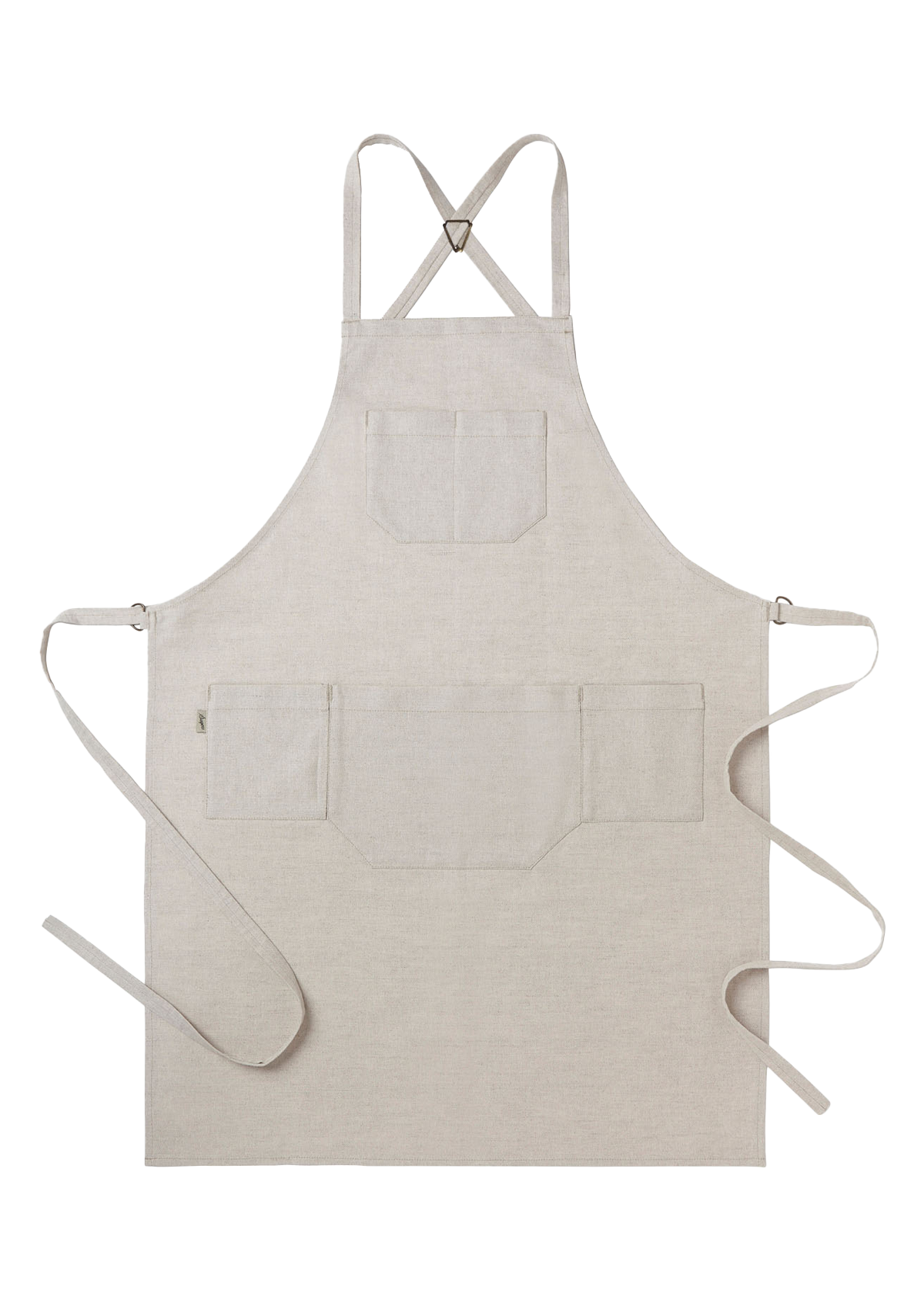 Bib Apron in Linen with Adjustable Braces and Ties