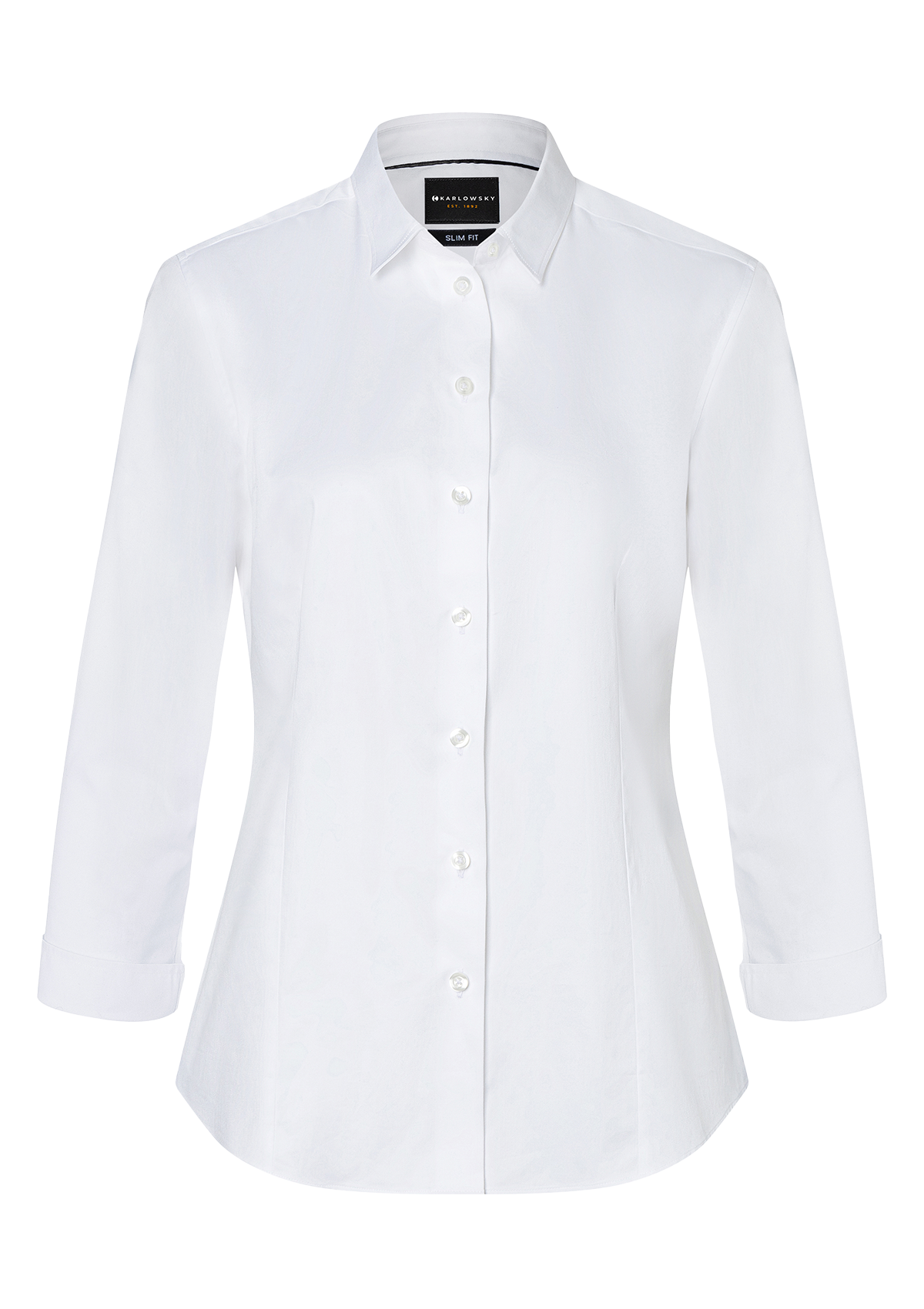 Women's Blouse Active-Stretch 3/4-Sleeves Slim-Fit