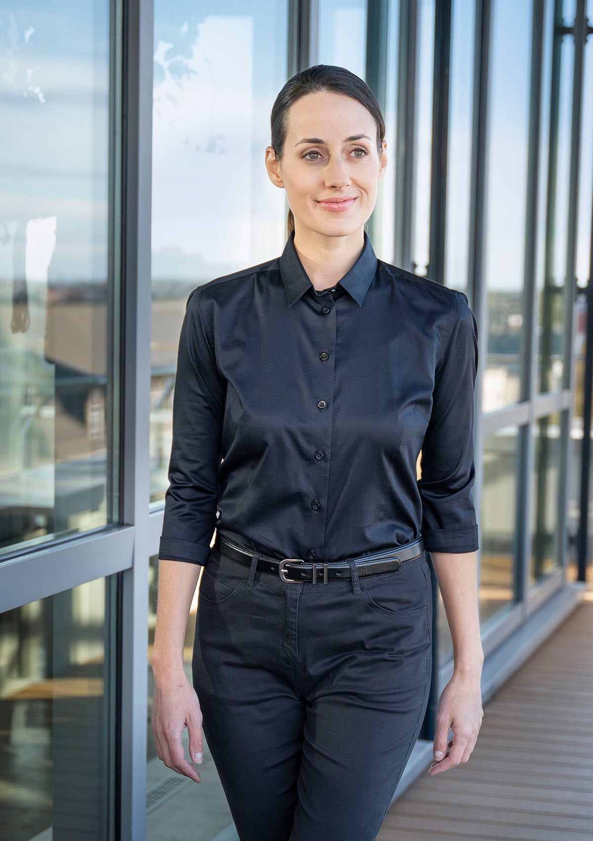 Women's Blouse Active-Stretch 3/4-Sleeves Modern-Fit