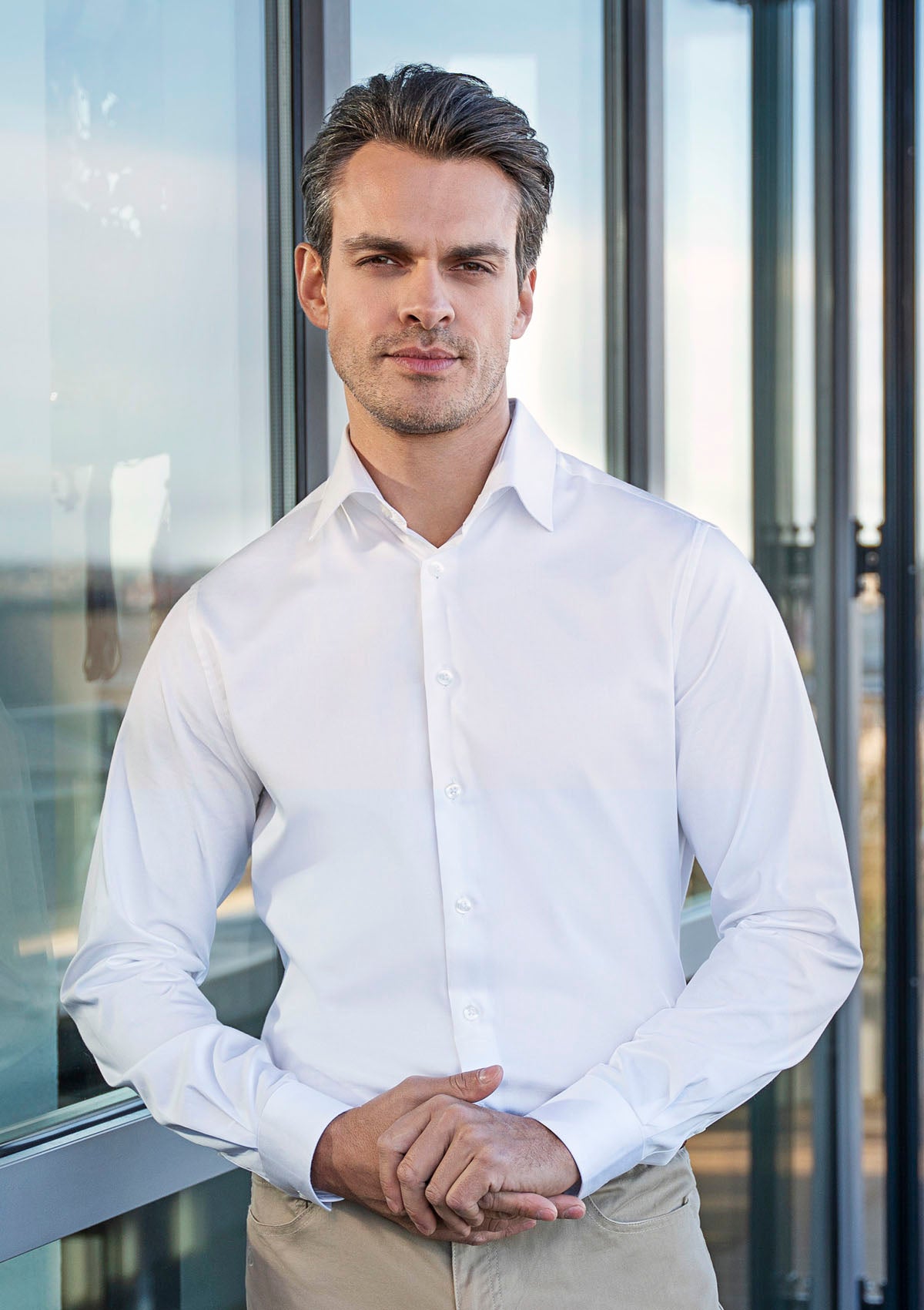 Men's Shirt Active-Stretch Long Sleeves Modern-Fit