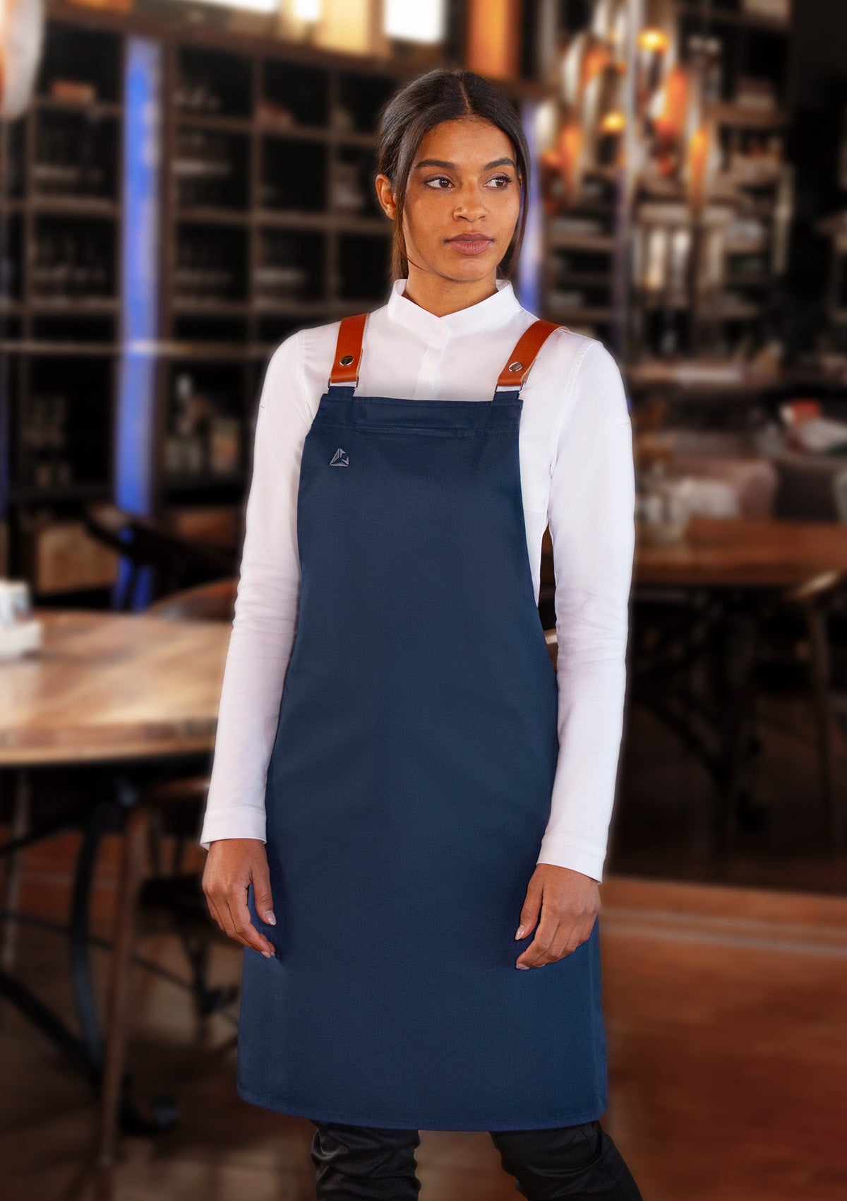 Bib Apron with genuine Leather Straps Unisex