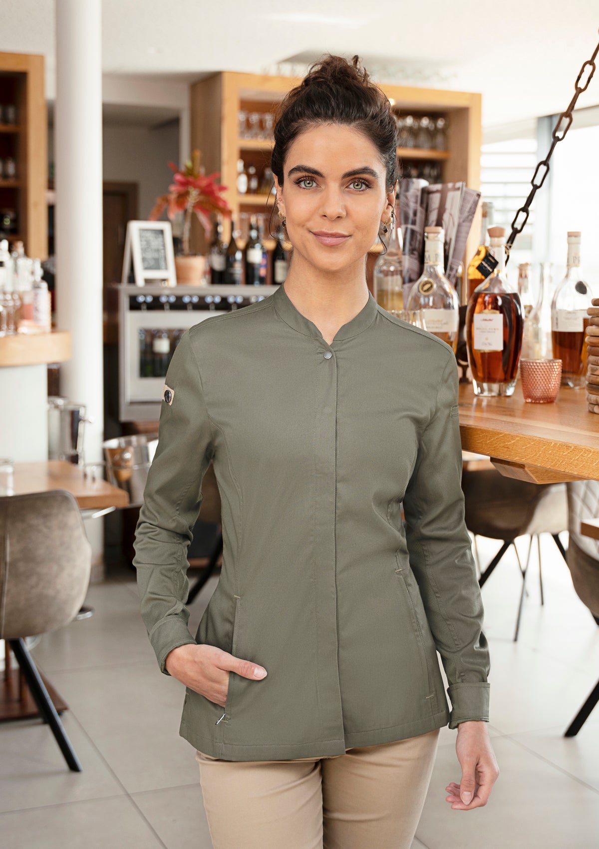 Women's Chef Shirt Long-Sleeves Green-Generation