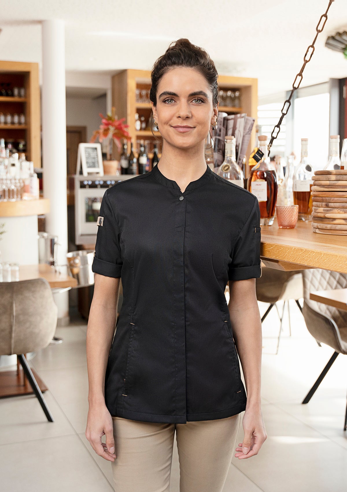 Women's Chef Shirt Short Sleeves Green-Generation