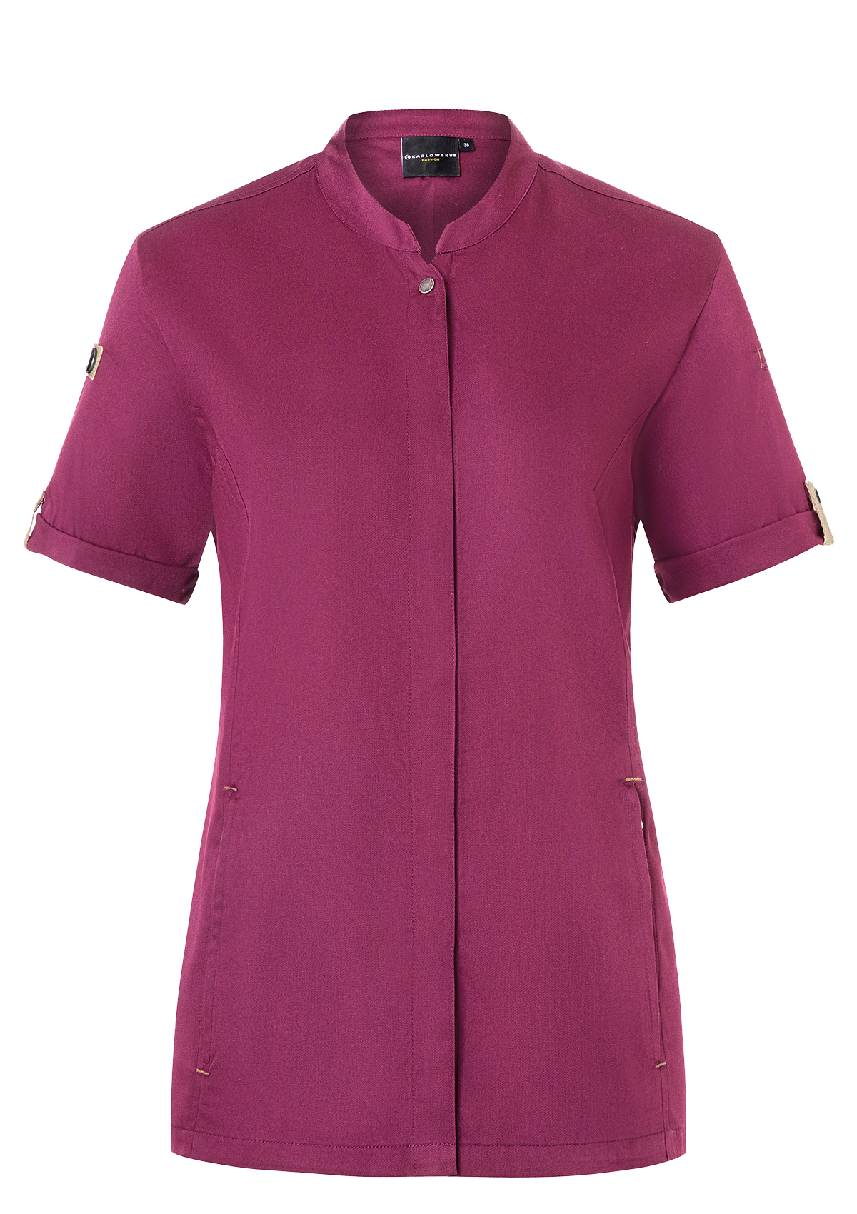 Women's Chef Shirt in Fuchsia Short-Sleeves Green-Generation