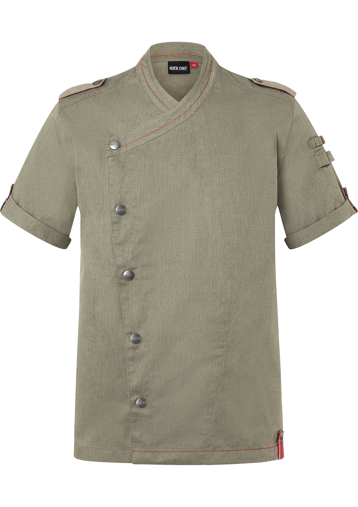 Men's Chef Jacket In Denim Look Short Sleeves - ROCK CHEF®