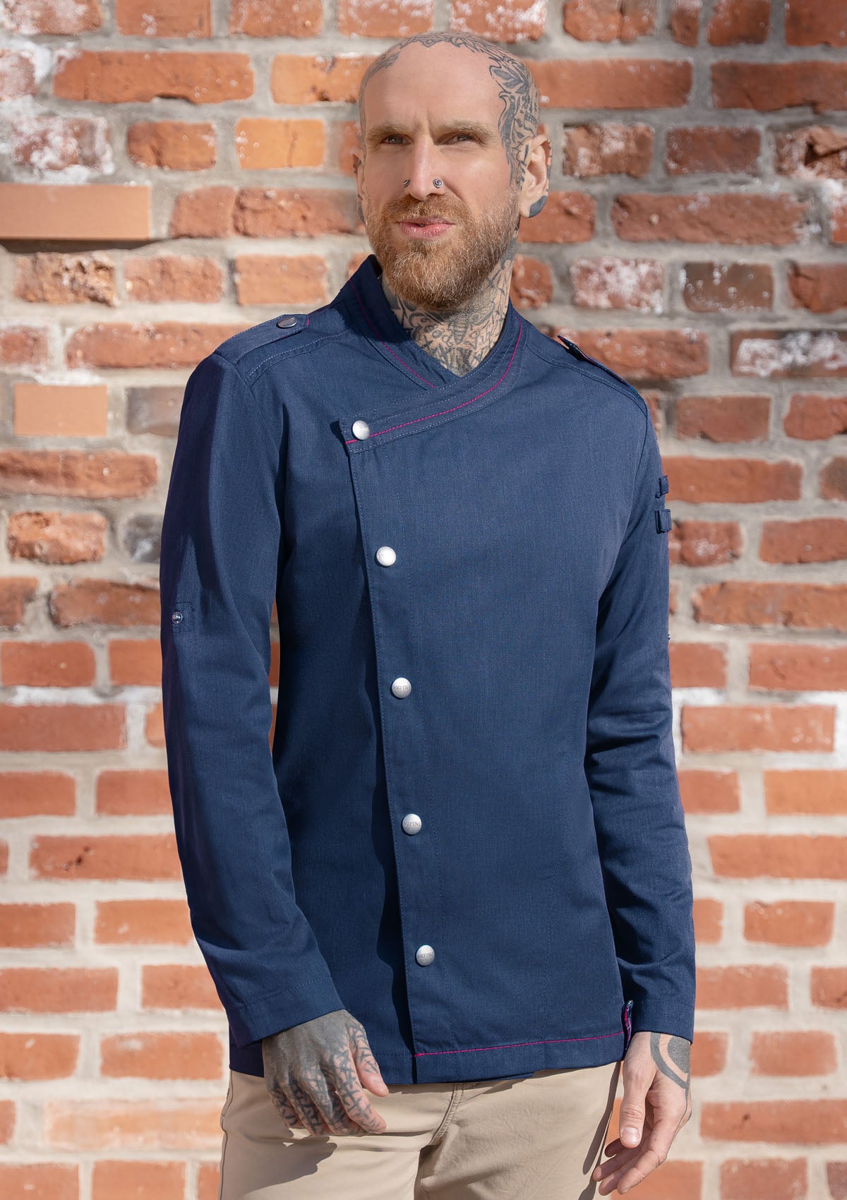Long-sleeved Men´s Chef Jacket Denim-Style ROCK CHEF®-Stage2 (Sustainable)