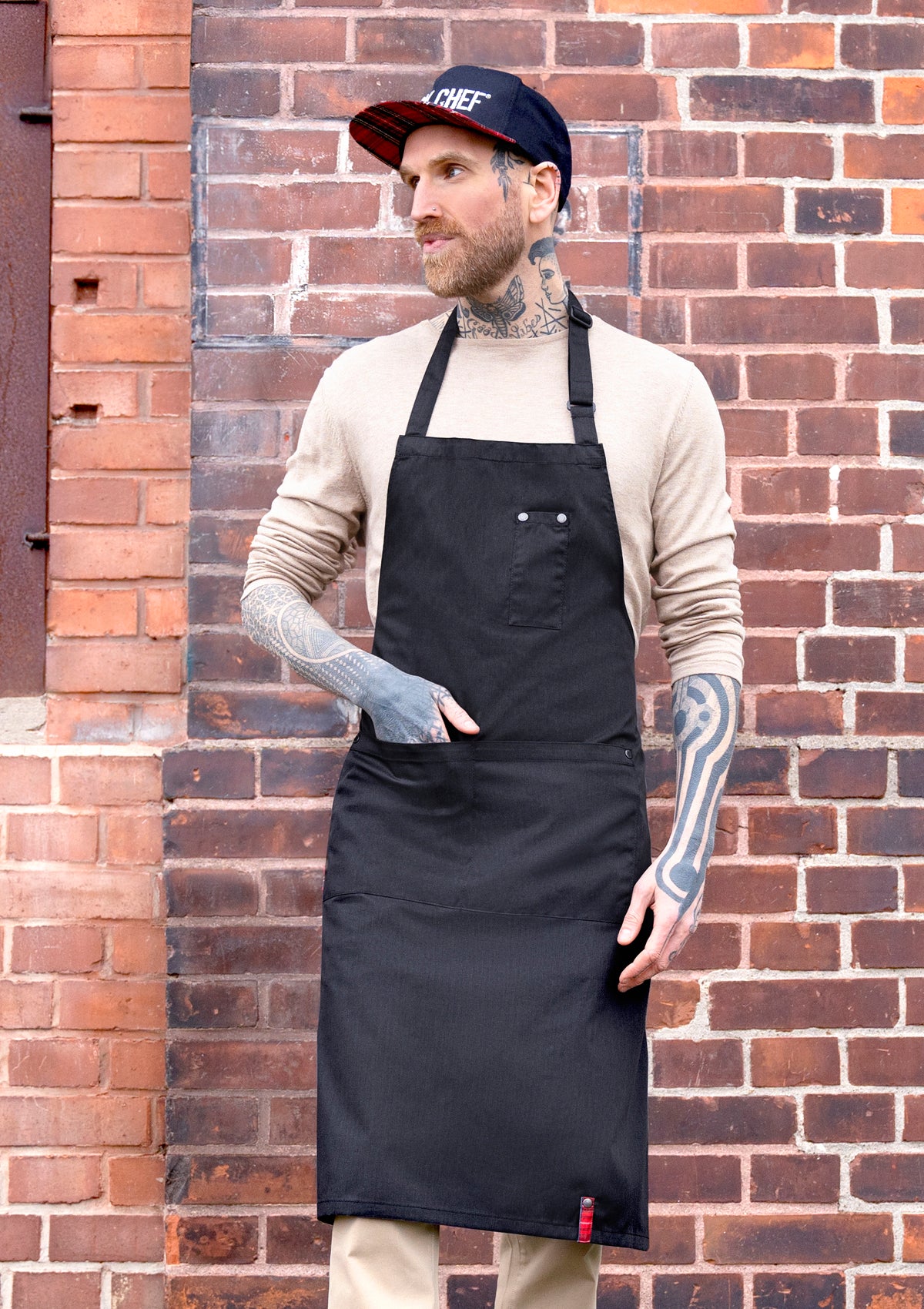 Bib Apron with Buckle & Pockets ROCK CHEF® Unisex