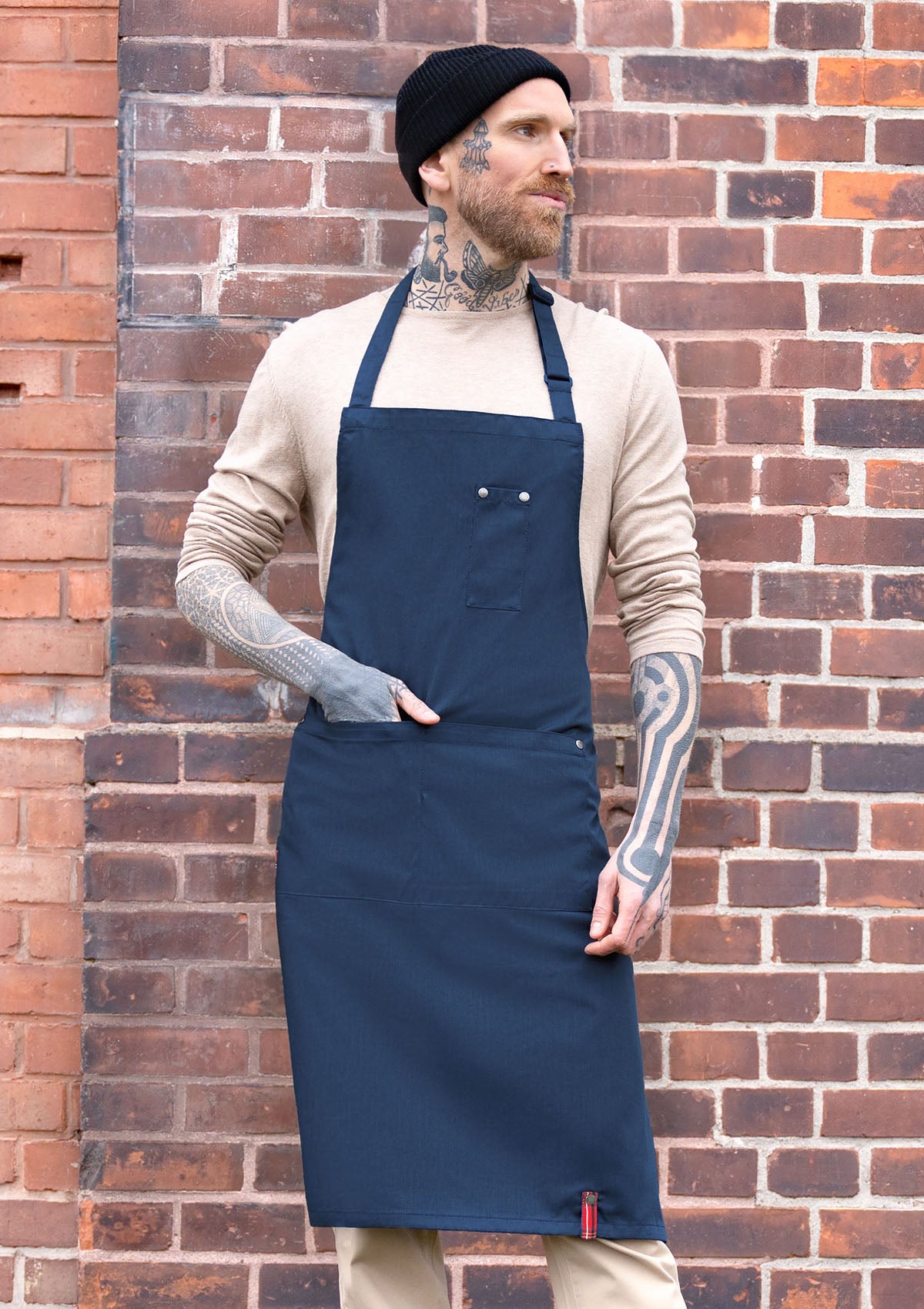 Bib Apron with Buckle & Pockets ROCK CHEF® Unisex (Sustainable)