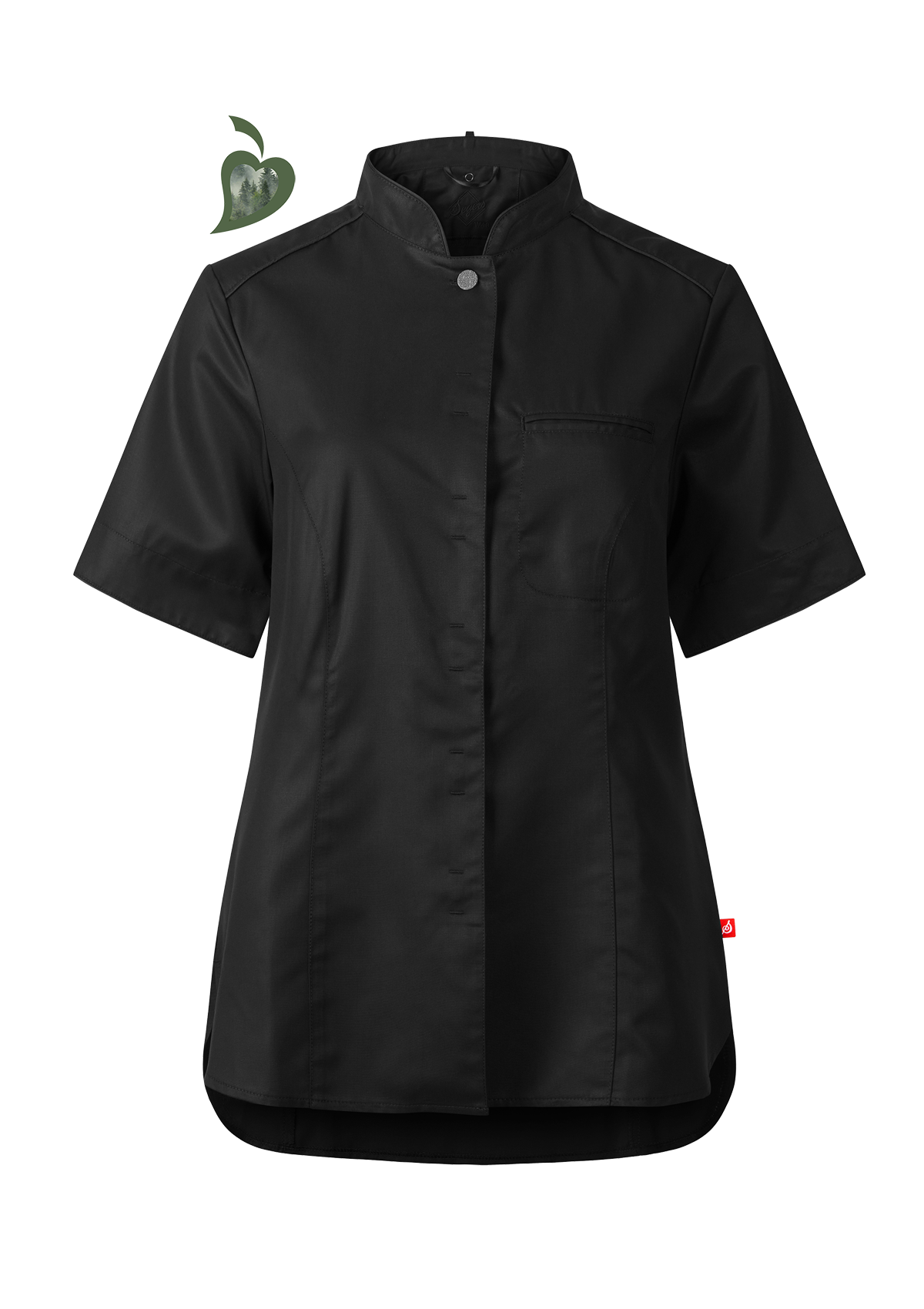 Women's Chef Shirt In Fine Quality Slim-Fit Short Sleeves