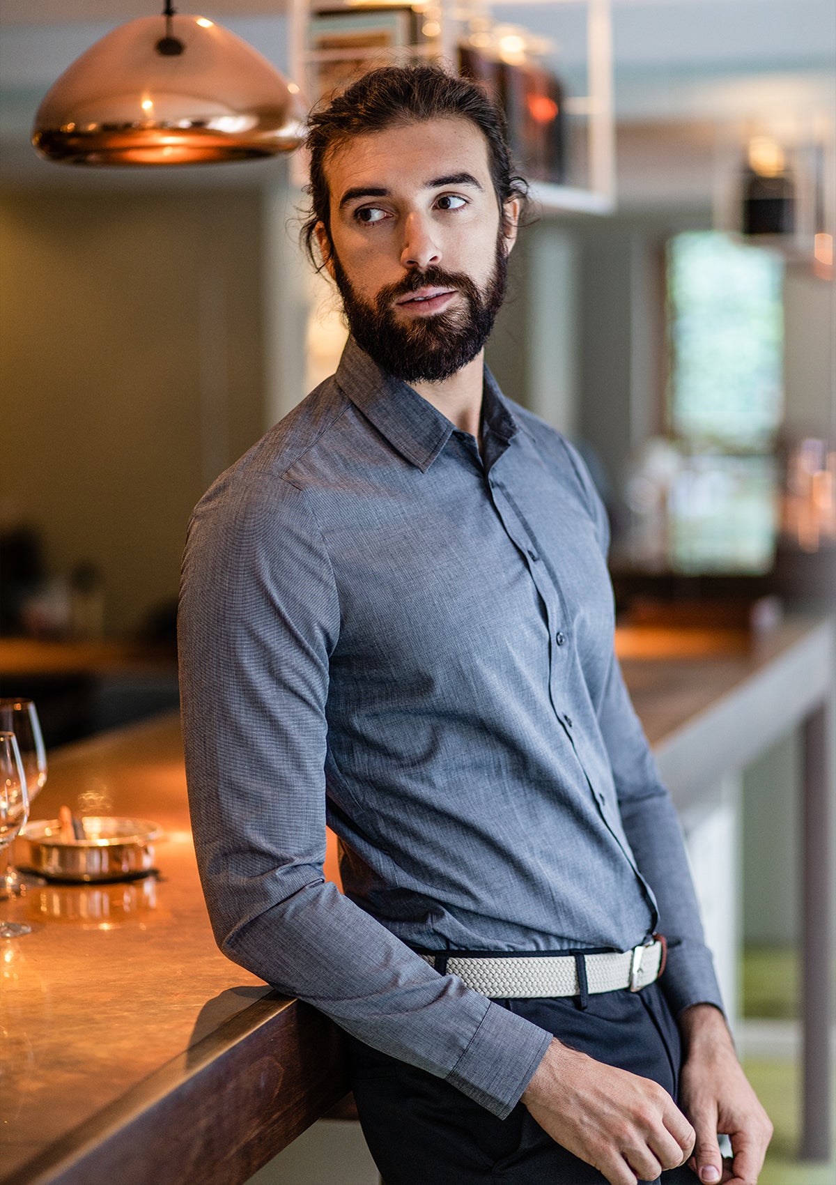 Men's slim-fit shirt with long sleeves. Segers | Cookniche