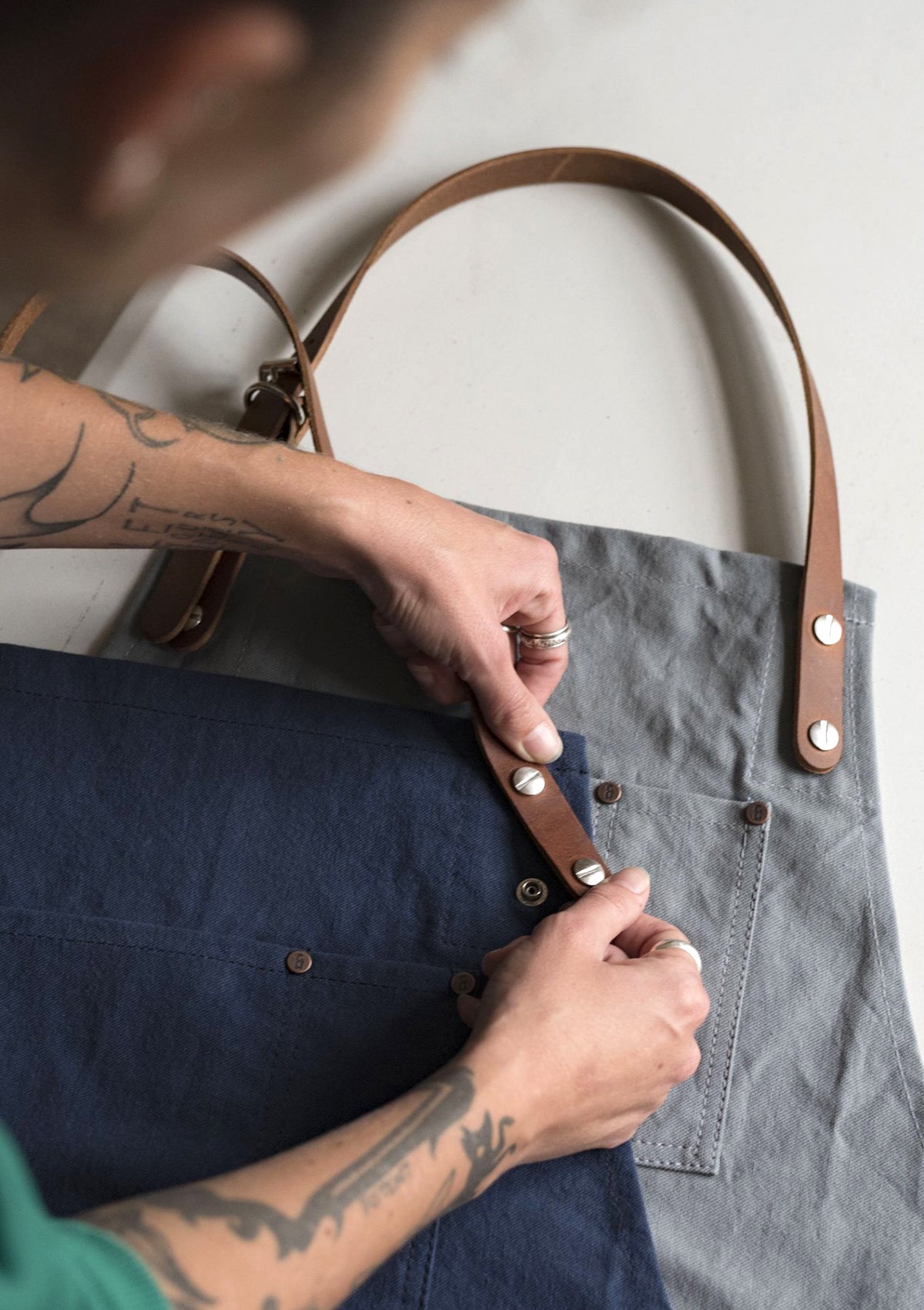 Handcrafted Original Apron with Leather Straps Unisex