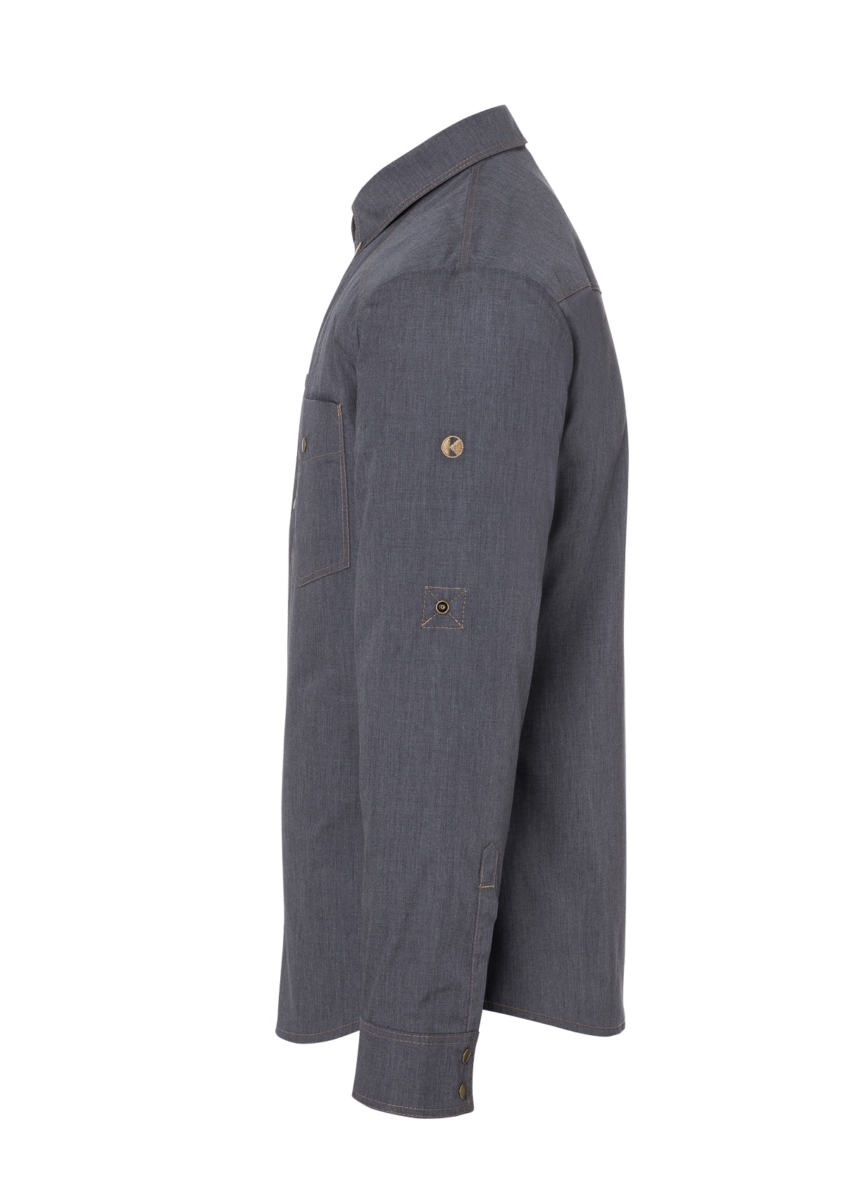 Men's Chef Shirt Jeans-Style Button-Down Long sleeves