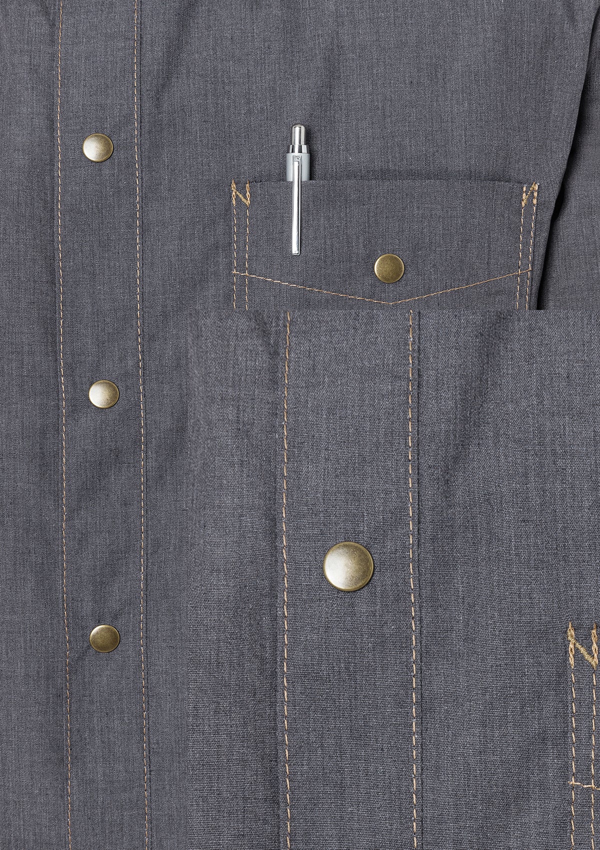 Men's Chef Shirt Jeans-Style Button-Down Long sleeves
