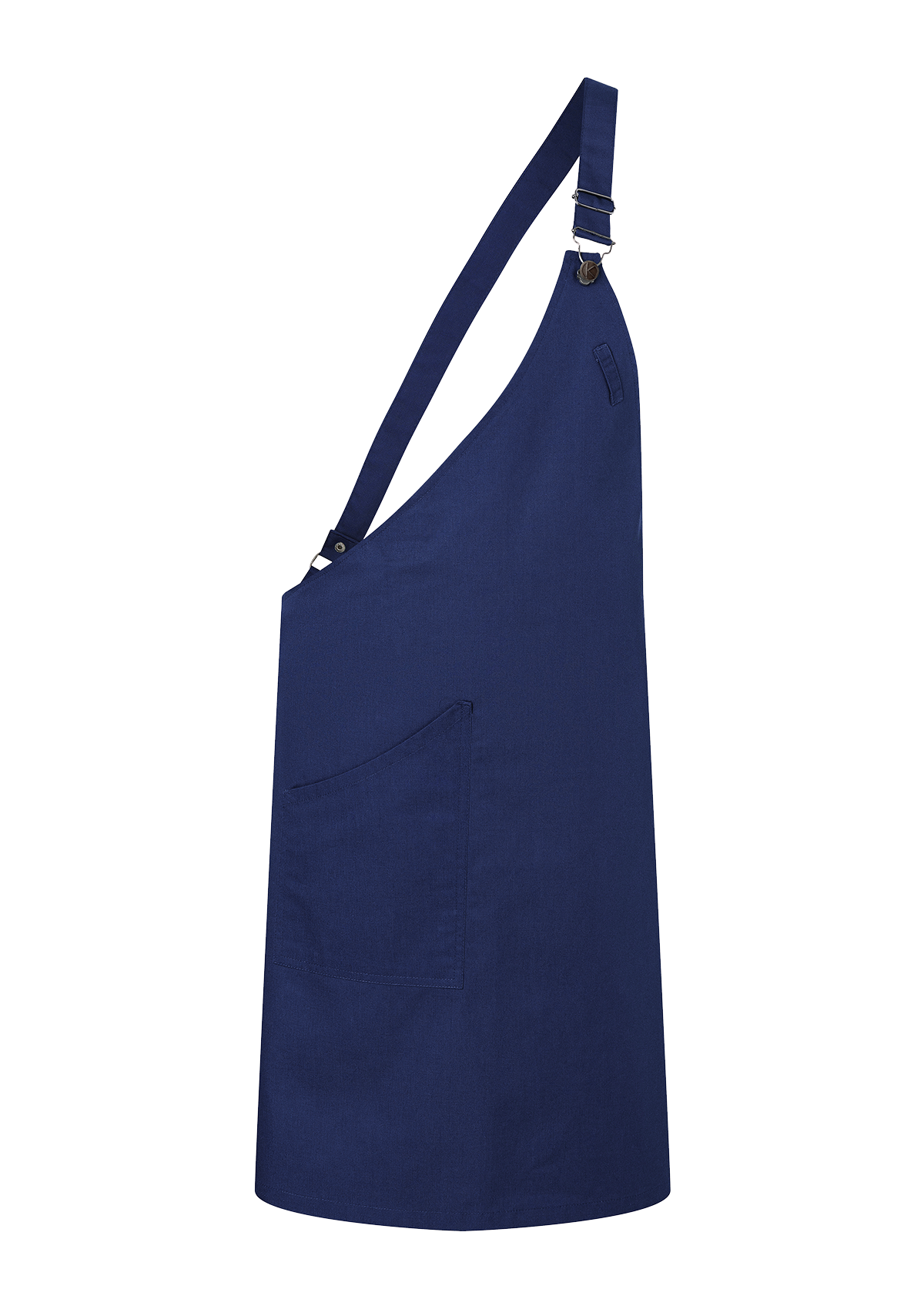 Asymmetrical Bib Apron with Pocket Unisex