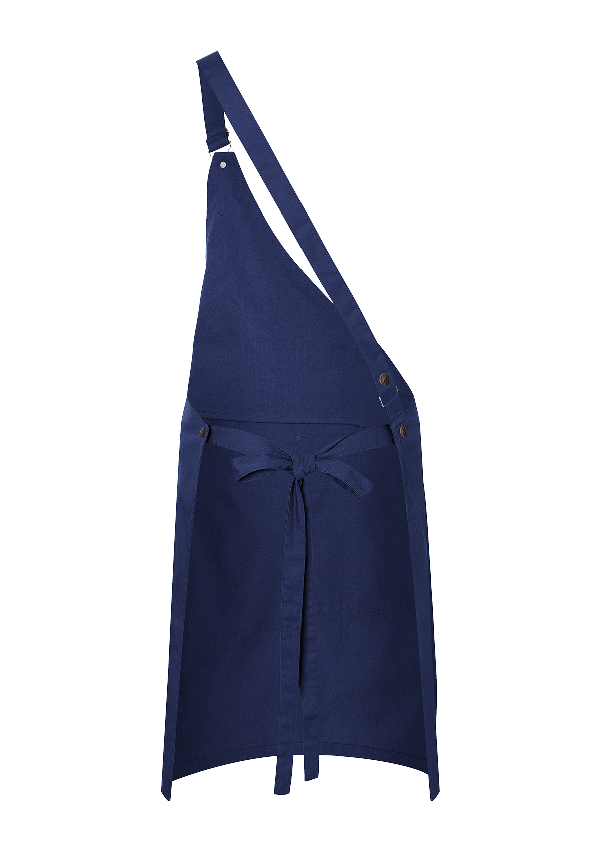 Asymmetrical Bib Apron with Pocket Unisex
