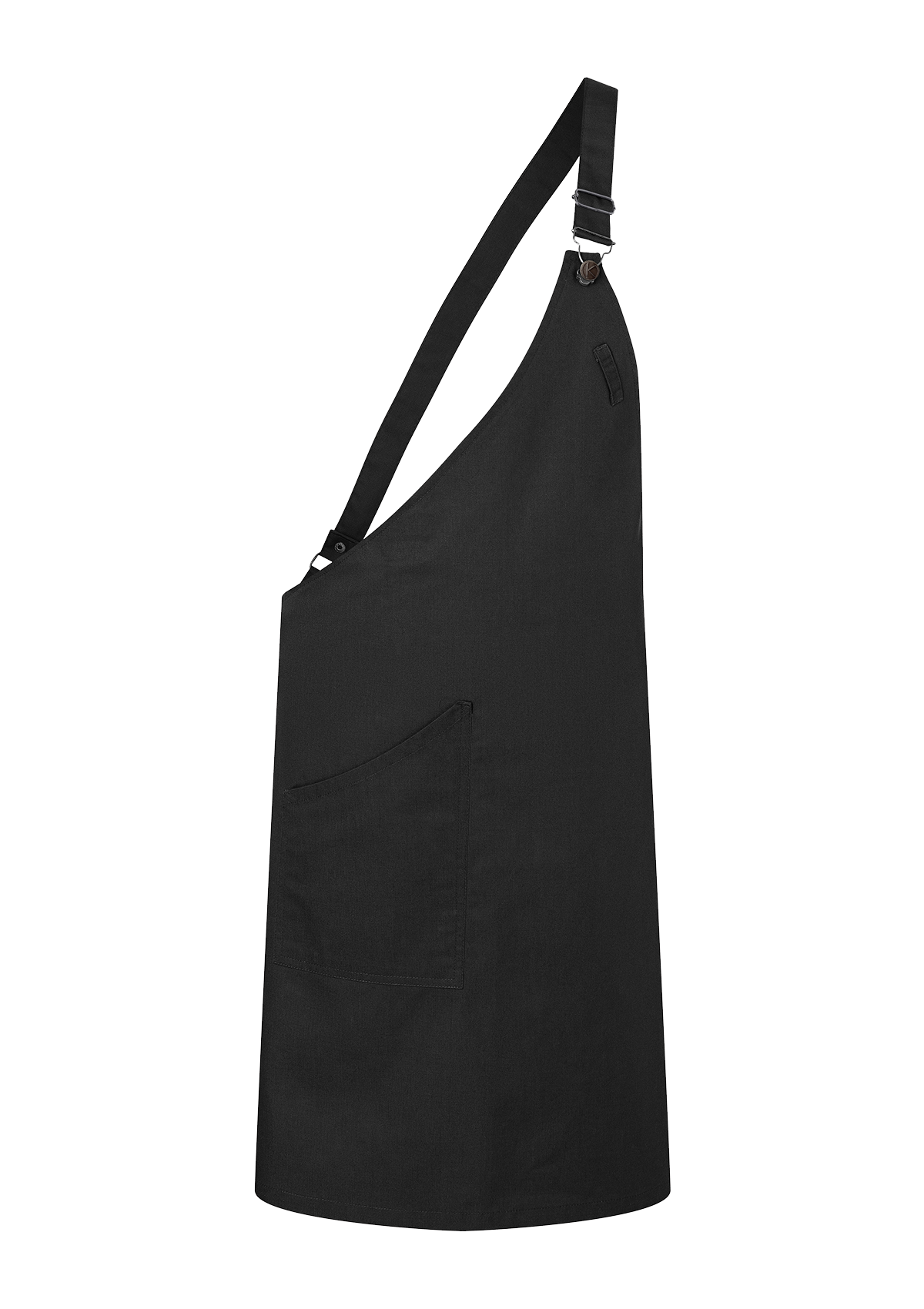Asymmetrical Bib Apron with Pocket Unisex