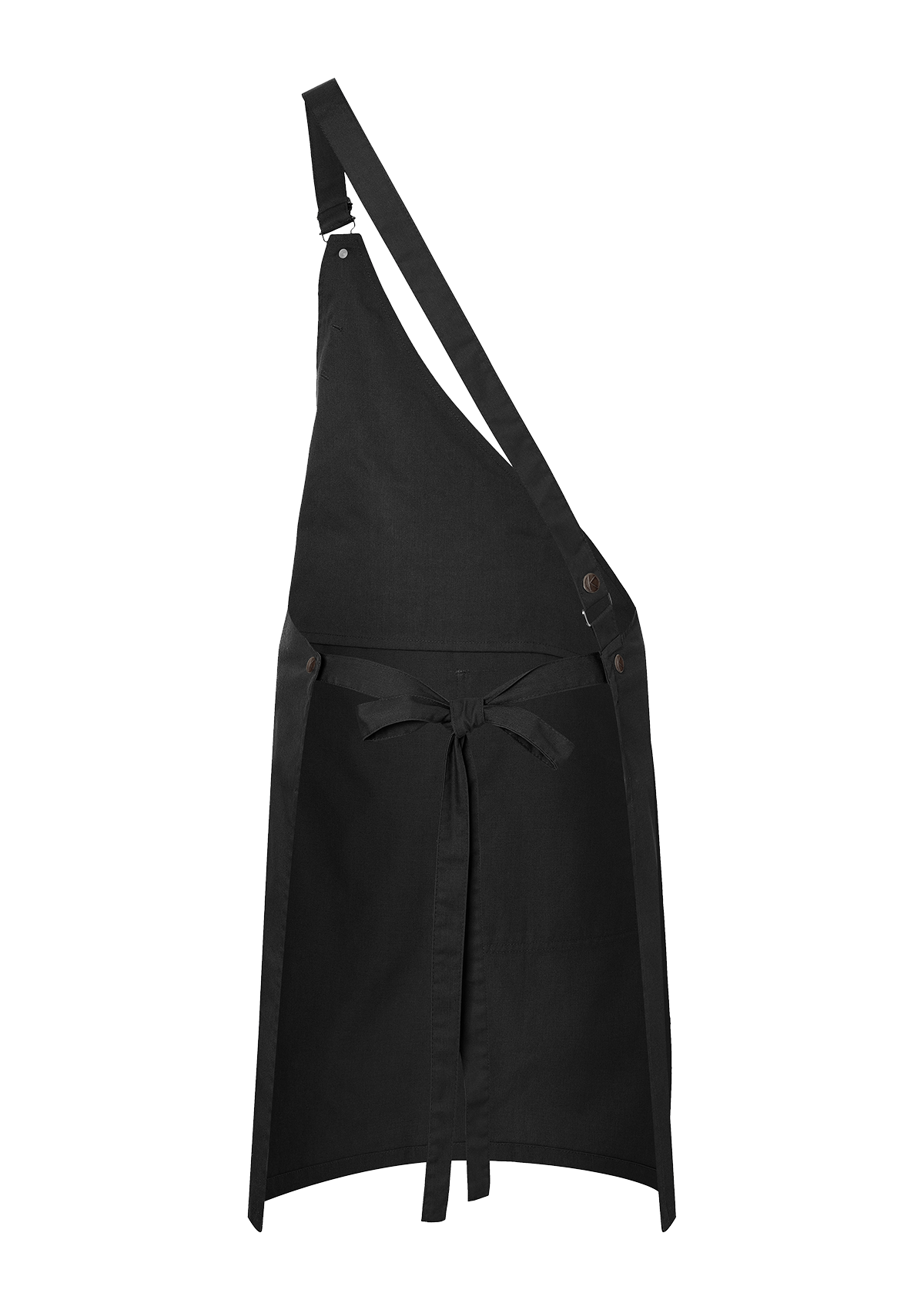 Asymmetrical Bib Apron with Pocket Unisex