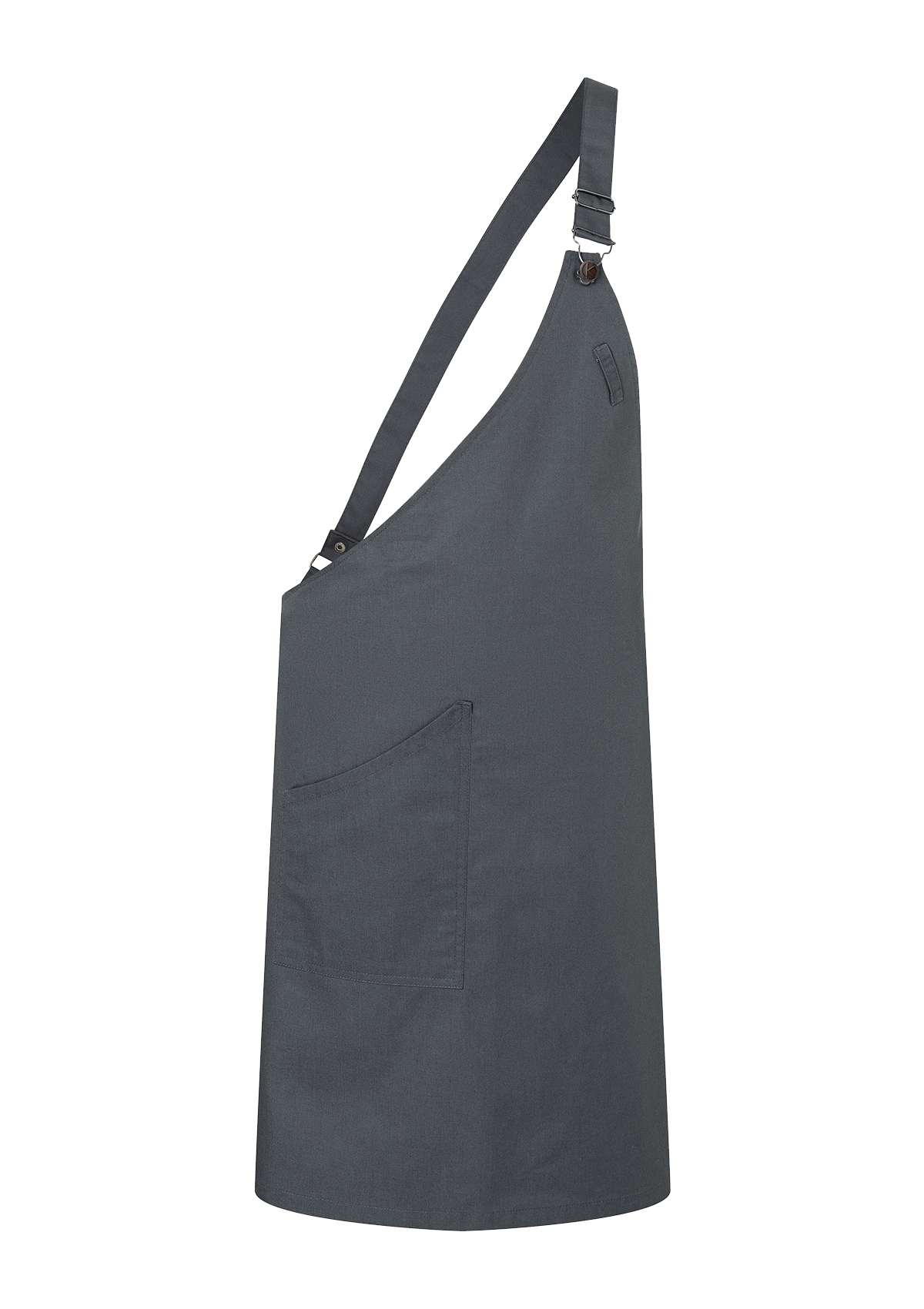 Asymmetrical Bib Apron with Pocket Unisex