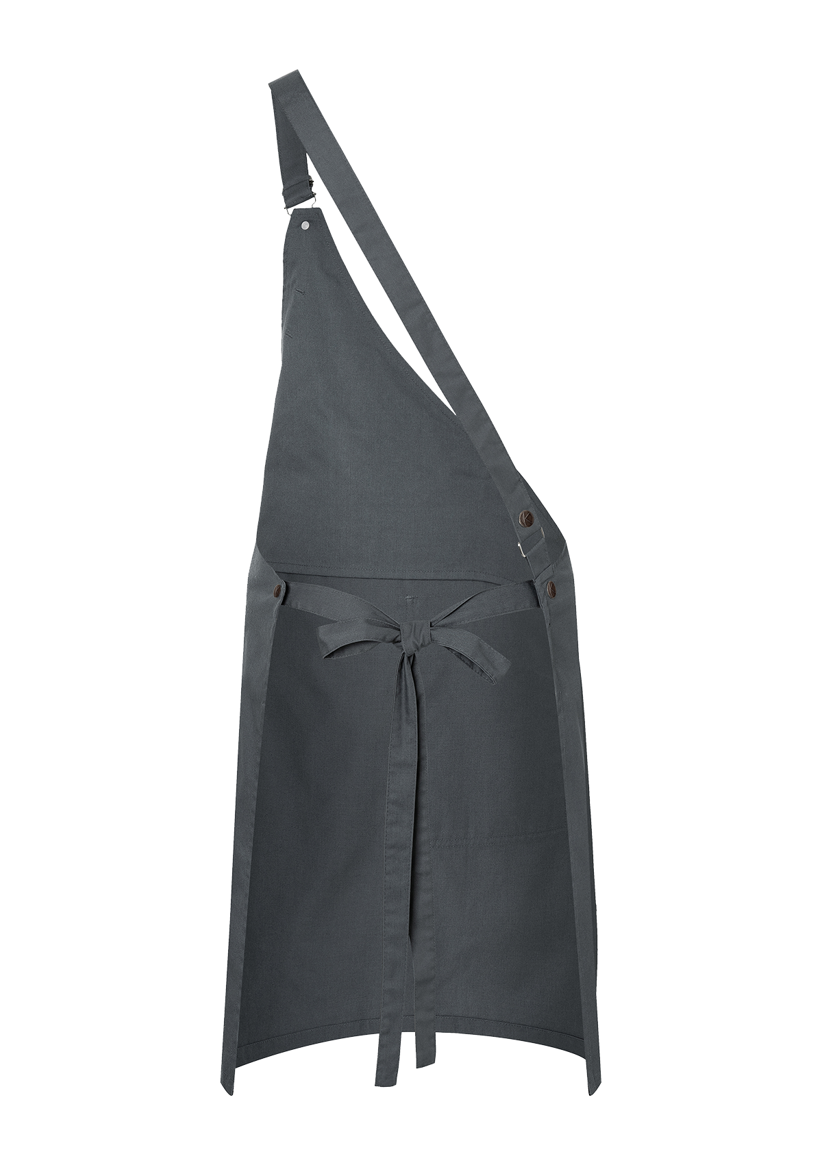 Asymmetrical Bib Apron with Pocket Unisex