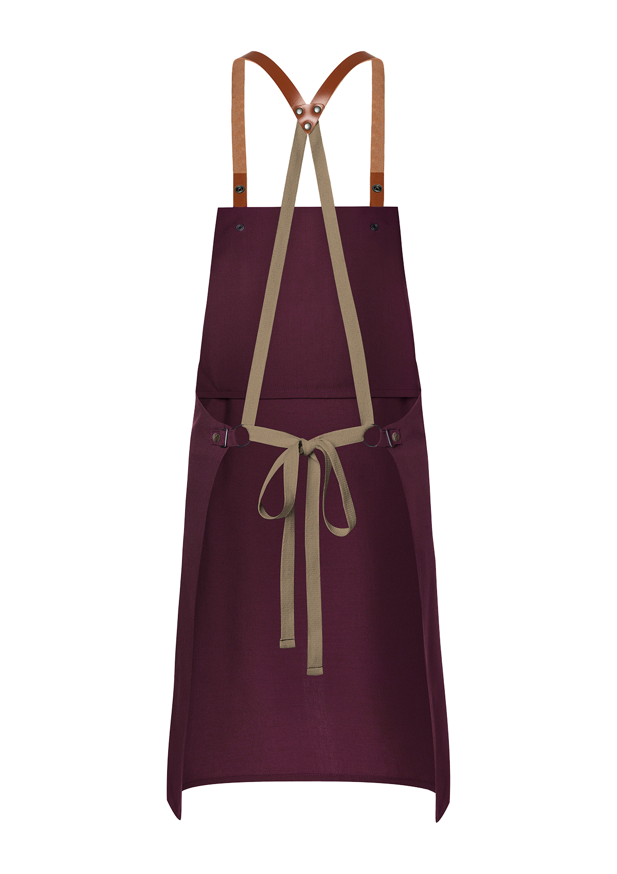 Bib Apron With Leather Straps Green-Generation Unisex