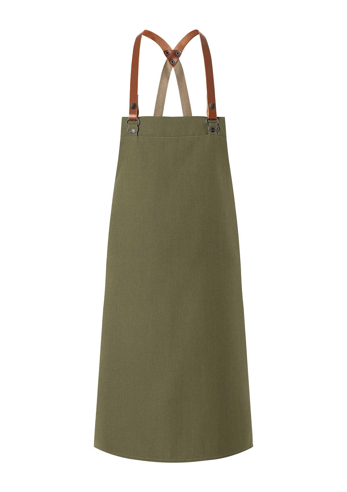 Bib Apron With Leather Straps Green-Generation Unisex