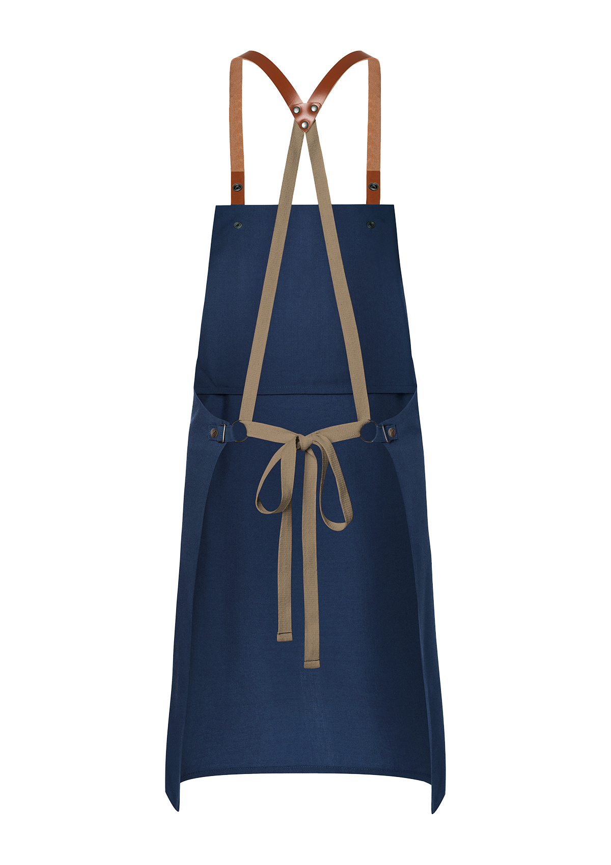 Bib Apron With Leather Straps Green-Generation Unisex