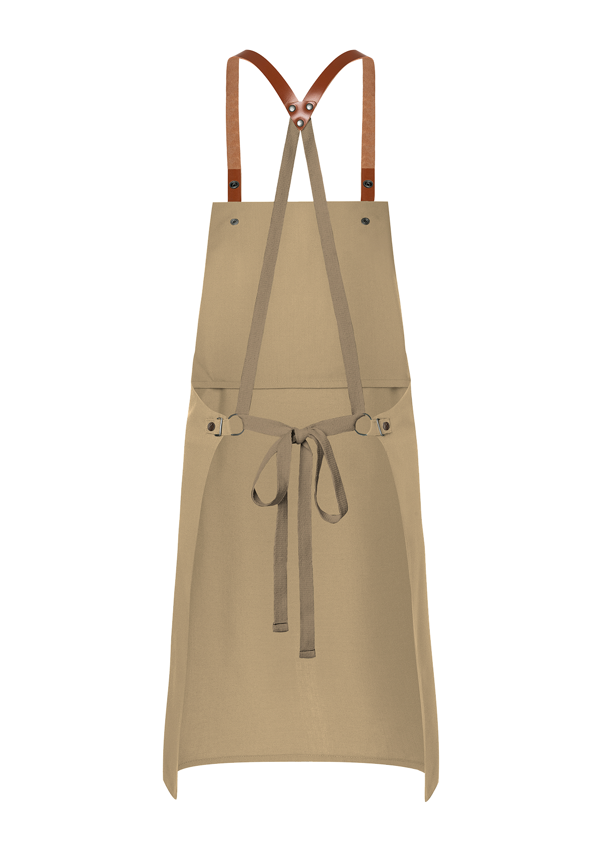Bib Apron With Leather Straps Green-Generation Unisex