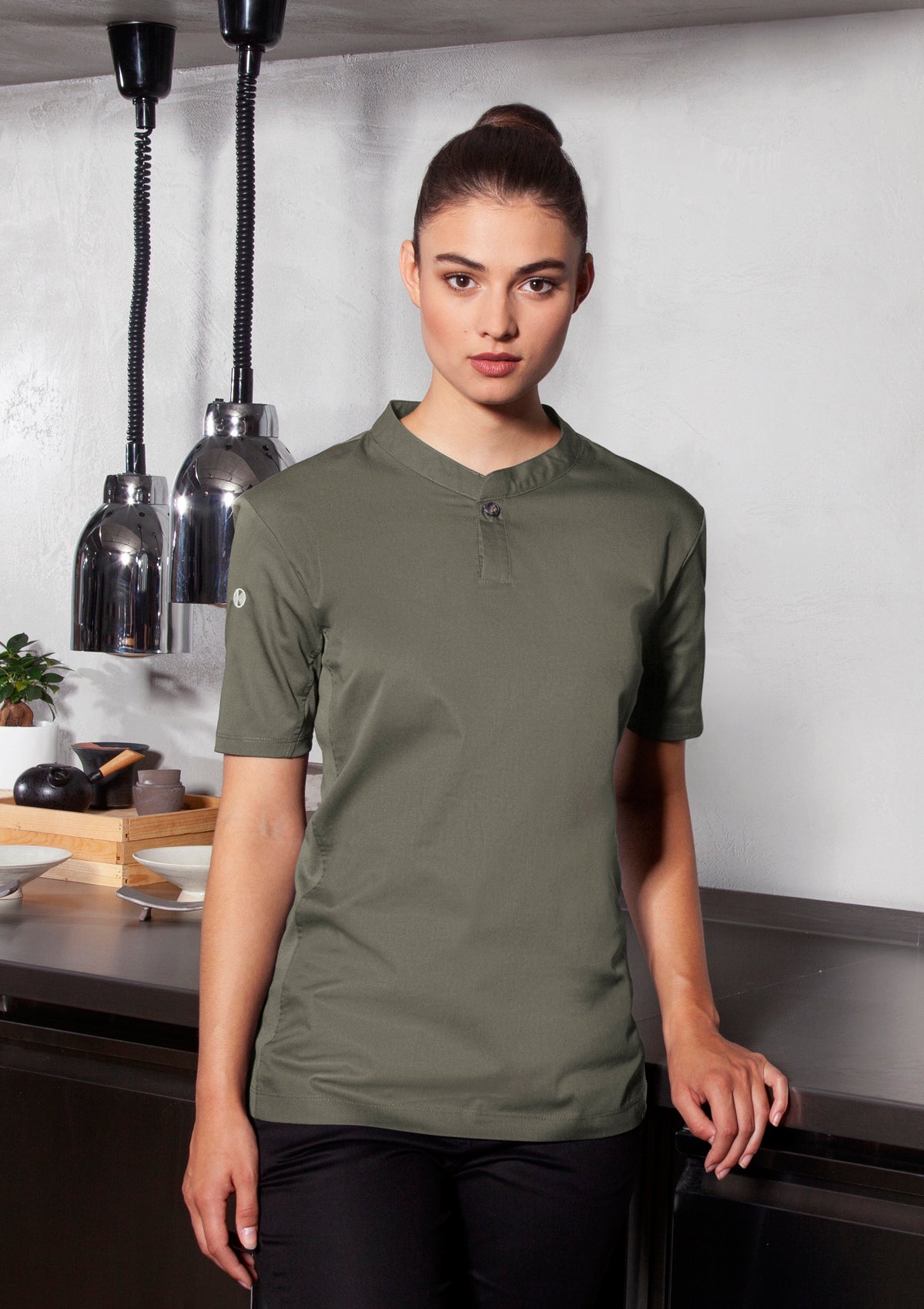 Women's Chef Shirt Performance Slim-Fit Short Sleeves