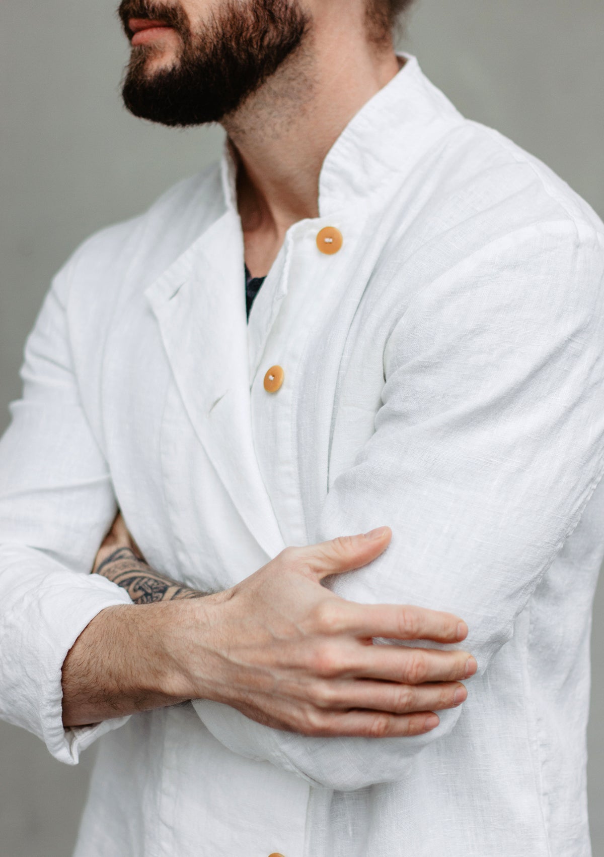 Chef Jacket Bristol In Fine Linen Double-Breasted Unisex