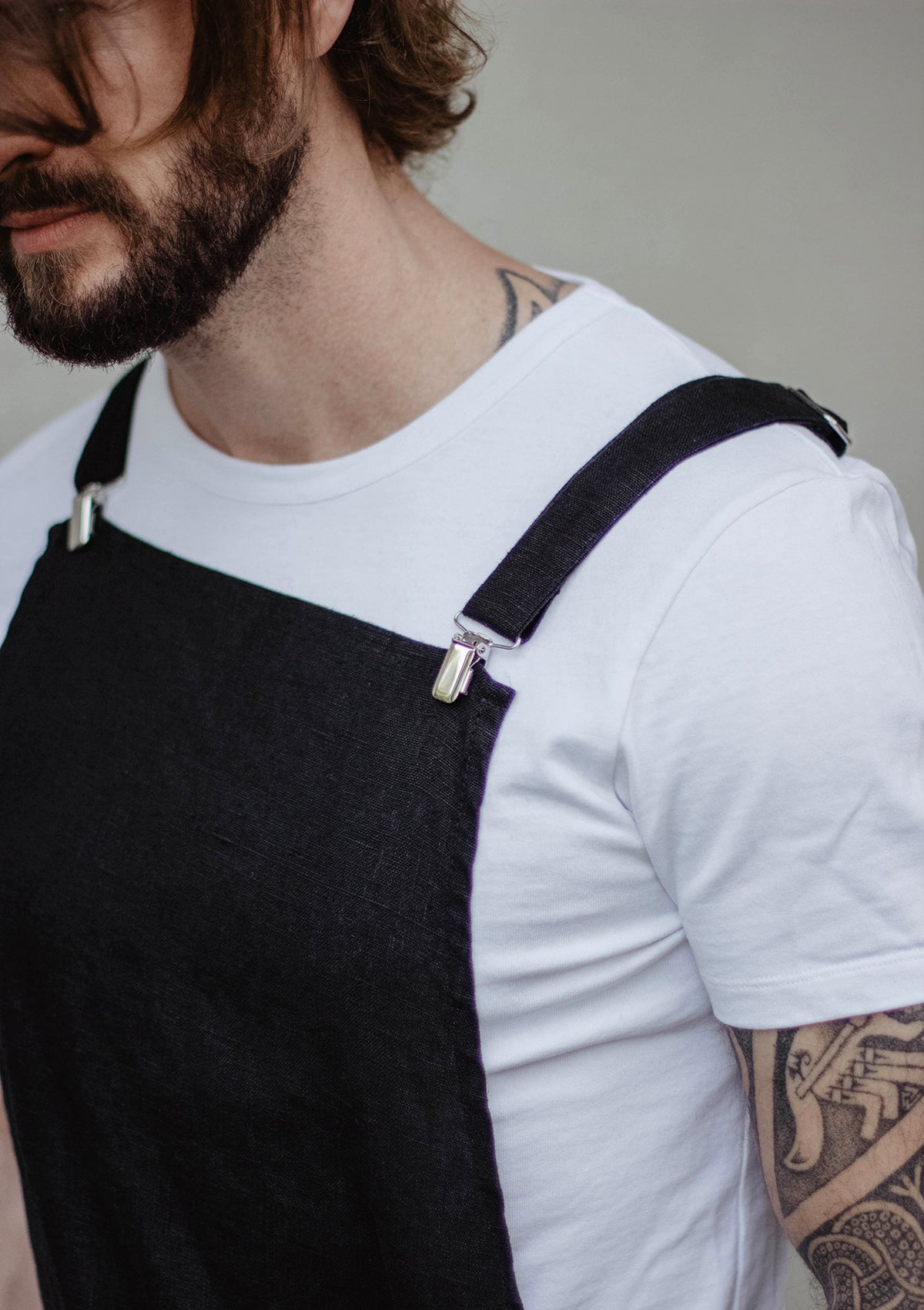 Bib Apron Marseilles In Fine Linen Unisex